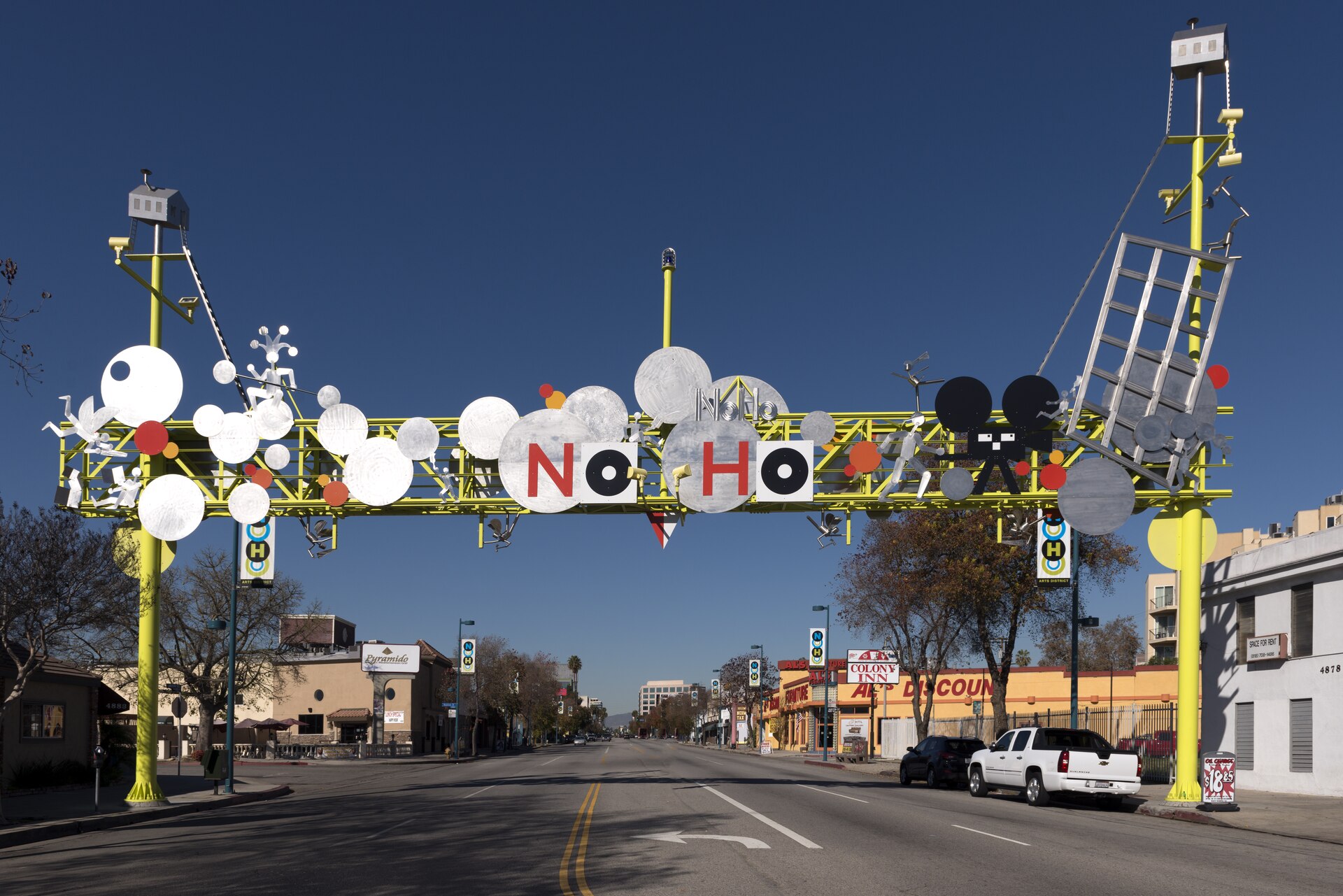 The NoHo Gateway Sign, welcoming visitors to the arts district of the North Hollywood neighborhood in Los Angeles, California LCCN2013631411, Los Angeles